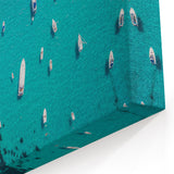 Mediterranean Coast Canvas - Scenic Aerial View of Boats in Blue Sea