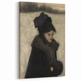 Dark Academia Wall Art - Gothic Woman in Winter for Moody Aesthetic Decor