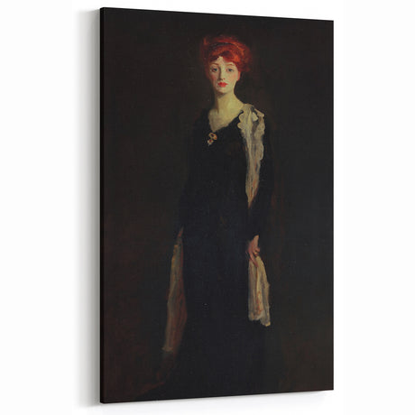 Dark Academia Wall Art - Vintage Red-Haired Woman for Moody Aesthetic Decor