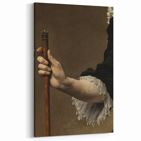 Dark Academia Wall Art - Vintage Hand with Cane for Gothic Aesthetic Decor