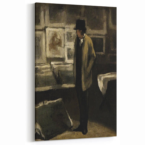 Dark Academia Wall Art - Moody Figure in Gallery for Gothic Aesthetic Decor