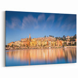 Europe Scenery Art - Vibrant Monaco Coastal View with Colorful Houses