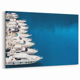 Monaco Canvas Art - Elegant Yacht View in Serene Blue Harbor