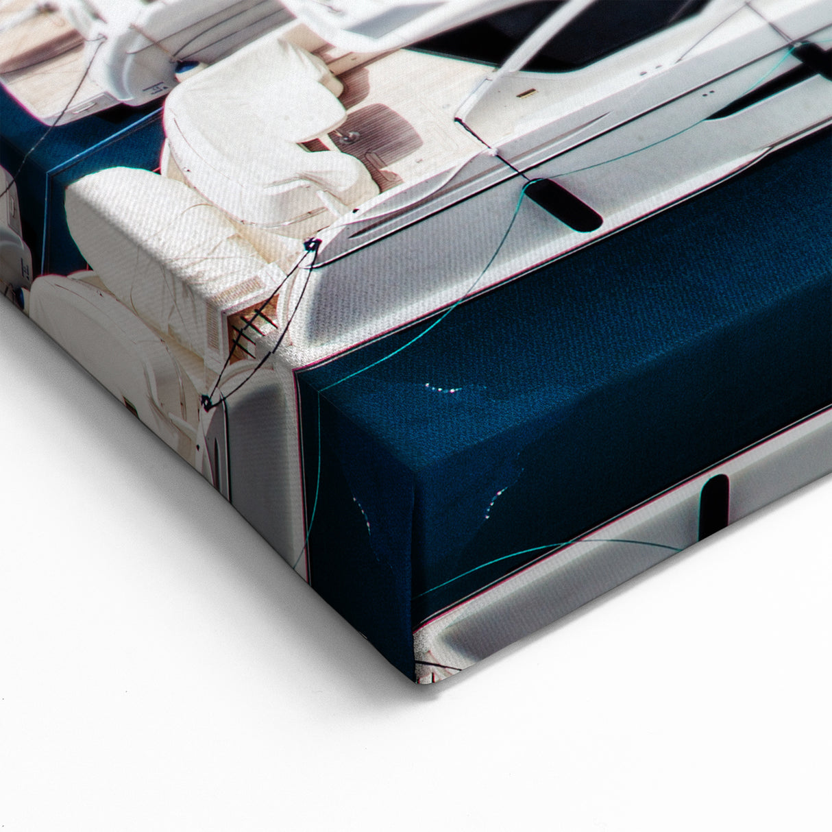 Monaco Canvas Art - Elegant Yacht View in Serene Blue Harbor