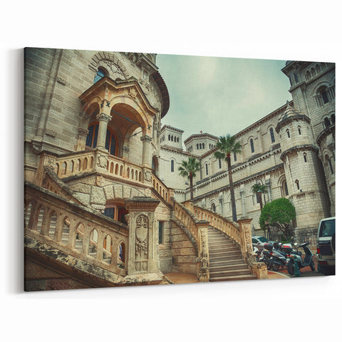 Monaco Framed Art - Historic Architectural View of Mediterranean Palace