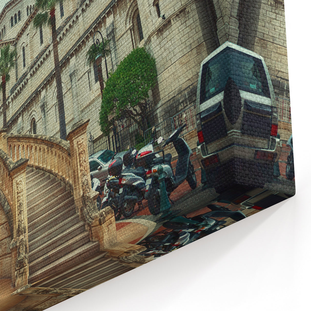 Monaco Framed Art - Historic Architectural View of Mediterranean Palace