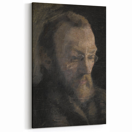 Dark Academia Wall Art - Thoughtful Elderly Man Portrait for Gothic Decor
