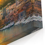 Monaco Landscape Print - Stunning Sunset Over Monaco Harbor and Cityscape