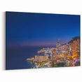 Monaco Canvas Art - Glittering Monaco Skyline and Coastline at Night