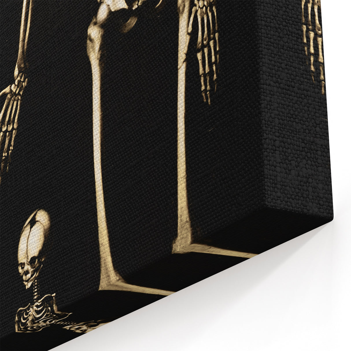 Dark Academia Wall Art: Skeleton Family in Shadows, Gothic Print