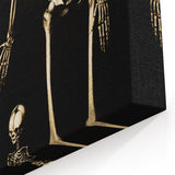 Dark Academia Wall Art: Skeleton Family in Shadows, Gothic Print