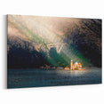 Montenegro Travel Art - Island Church in Dramatic Sunlight