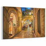 Montenegro Canvas Art - Cozy Alleyway in Old Town with Evening Charm