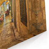 Montenegro Canvas Art - Cozy Alleyway in Old Town with Evening Charm