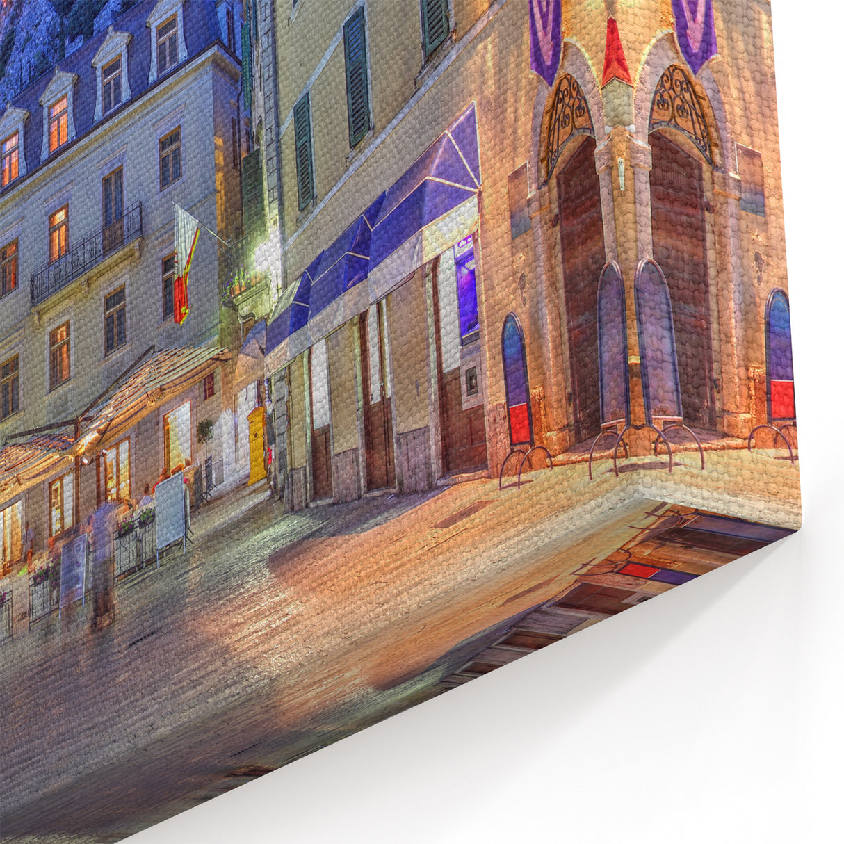 Montenegro Wall Art - Evening City Square with Mountain Views