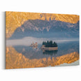Montenegro Landscape Paintings - Reflections of Island Churches in Mist