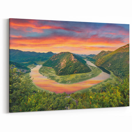 European Scenery Wall Art – Lake Skadar Panorama at Sunset