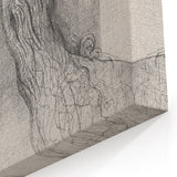 Gothic Wall Art | Vintage Profile Sketch | Medieval Gothic Canvas Prints