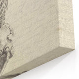 Gothic Wall Art | Medieval Gothic Canvas with Skeleton Illustration