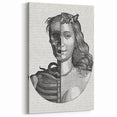 Gothic Wall Art | Half Skull, Half Woman Medieval Gothic Canvas Print