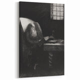 Gothic Wall Art | Dark Academia Art Print of Scholar Reading
