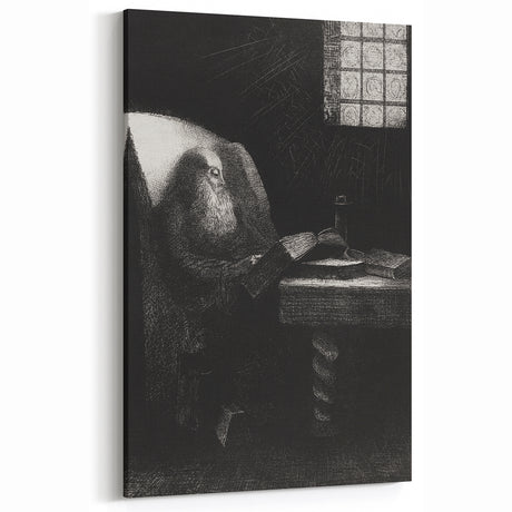 Gothic Wall Art | Dark Academia Art Print of Scholar Reading