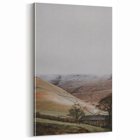 Rustic Wall Art - Serene Farmhouse Landscape for Cozy Vintage Decor