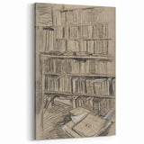 Gothic Wall Art | Dark Academia Bookshelf Print for Intellectual Decor