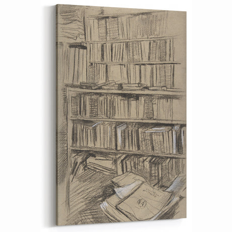 Gothic Wall Art | Dark Academia Bookshelf Print for Intellectual Decor