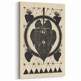 Gothic Wall Art: Dark Floral Motif with Vintage Gothic Heart Design