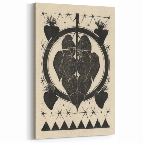 Gothic Wall Art: Dark Floral Motif with Vintage Gothic Heart Design