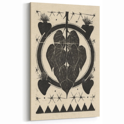 Gothic Wall Art: Dark Floral Motif with Vintage Gothic Heart Design