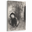 Gothic Wall Art: Dark Mystical Figure in Medieval Cathedral Scene
