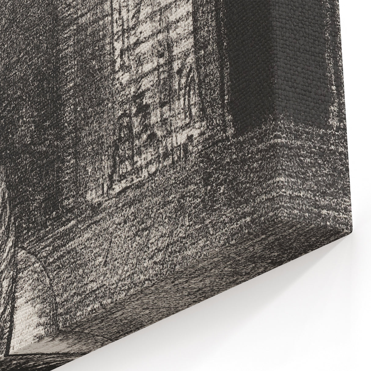 Gothic Wall Art: Dark Mystical Figure in Medieval Cathedral Scene