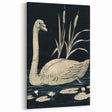 Gothic Wall Art: Dark Mystical Swan in Vintage Medieval Nature Scene