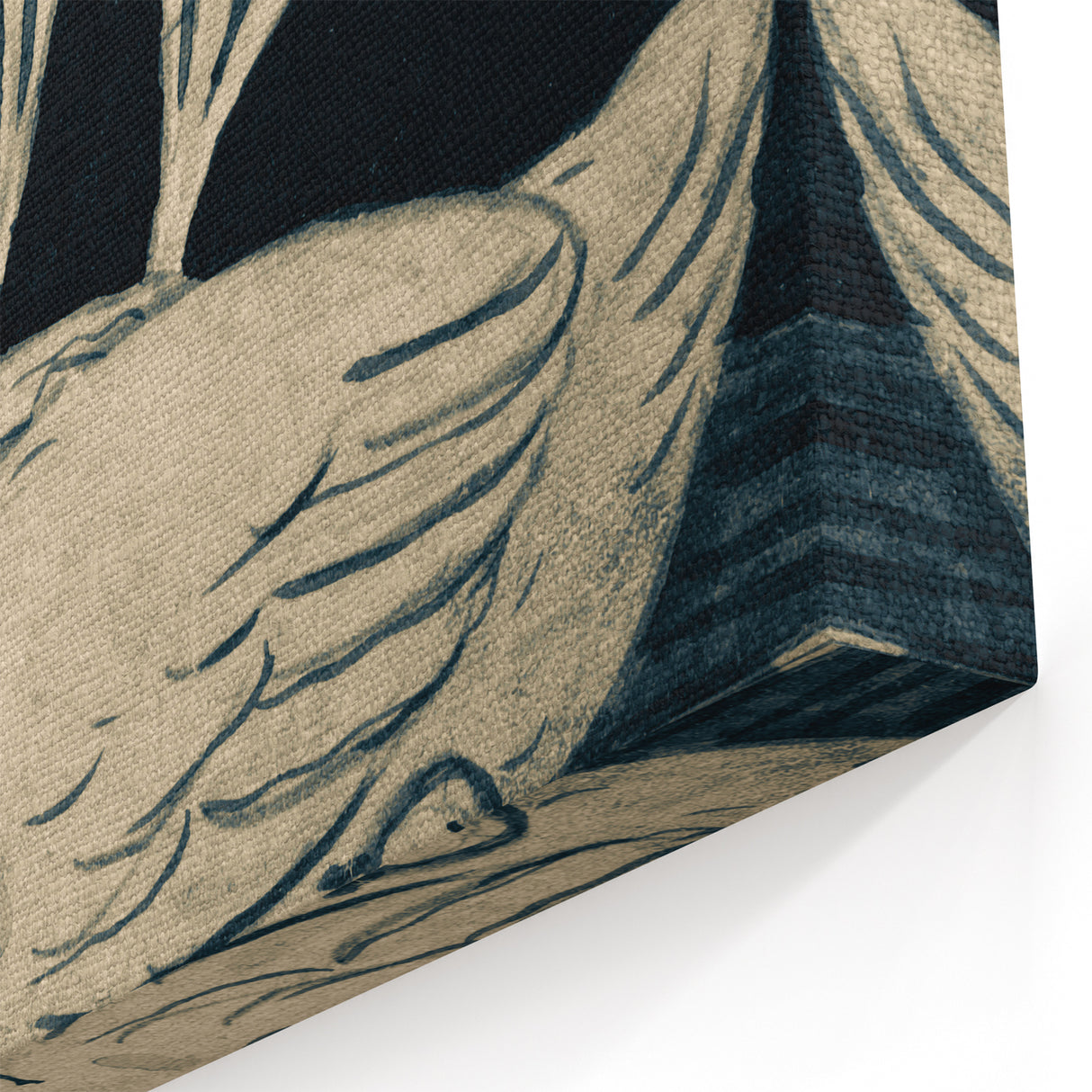 Gothic Wall Art: Dark Mystical Swan in Vintage Medieval Nature Scene