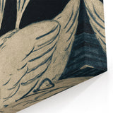 Gothic Wall Art: Dark Mystical Swan in Vintage Medieval Nature Scene