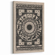 Gothic Wall Art: Dark Zodiac Wheel in Medieval Gothic Print Design