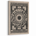 Gothic Wall Art: Dark Zodiac Wheel in Medieval Gothic Print Design