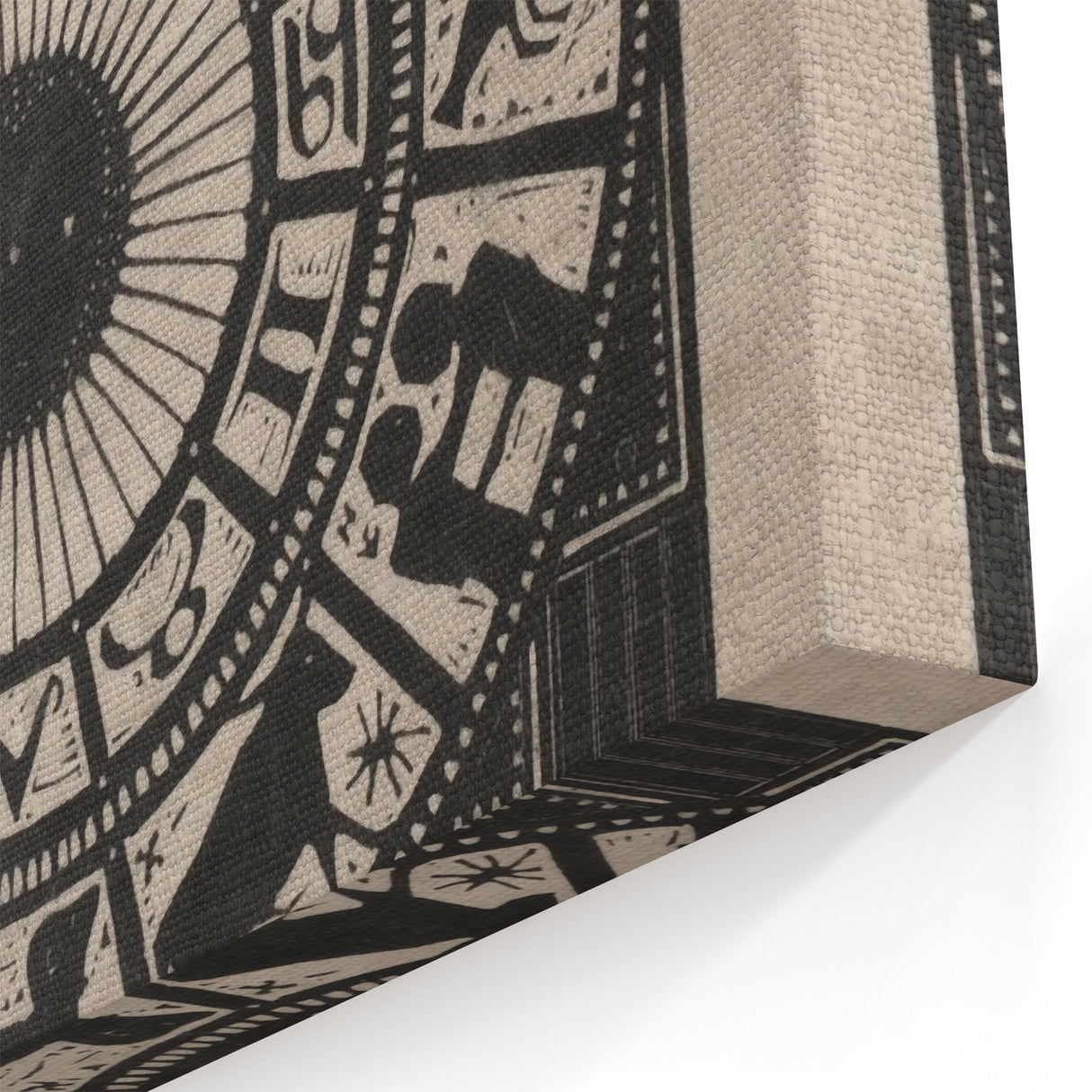 Gothic Wall Art: Dark Zodiac Wheel in Medieval Gothic Print Design