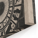 Gothic Wall Art: Dark Zodiac Wheel in Medieval Gothic Print Design