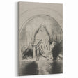 Gothic Wall Art: Mystical Veiled Figure in Vintage Gothic Sketch Design