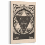 Gothic Wall Art: Fierce Panther with Geometric Symbols in Gothic Print