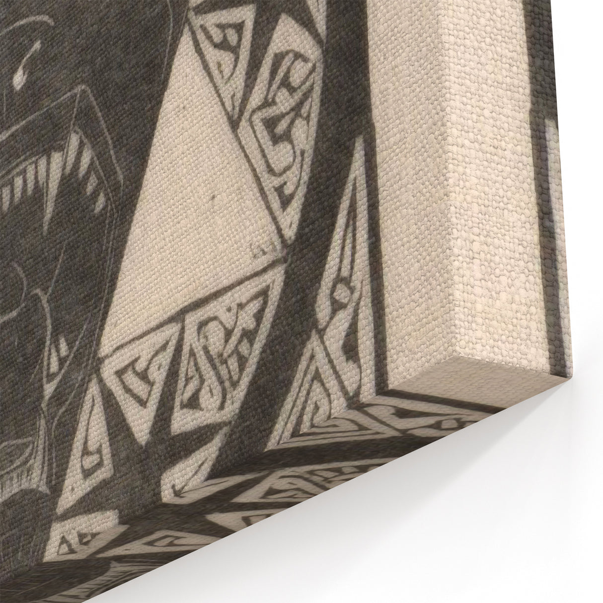 Gothic Wall Art: Fierce Panther with Geometric Symbols in Gothic Print