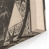 Gothic Wall Art: Fierce Panther with Geometric Symbols in Gothic Print