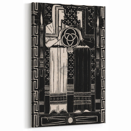 Gothic Wall Art - Ritualistic Figures in Vintage Dark Gothic Decor Print