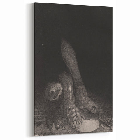 Gothic Wall Art – Dark Gothic Sketch of Feet in Shadowy Detail