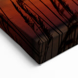 Chesapeake Bay Rolled Canvas - Fiery Sunset Through Grass Scenic Art