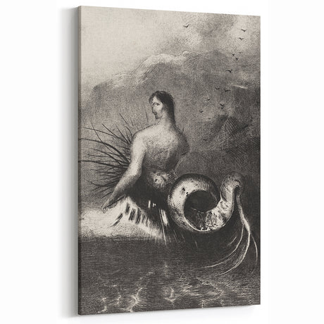 Gothic Wall Art | Serpent Creature Illustration | Dark Decor Style