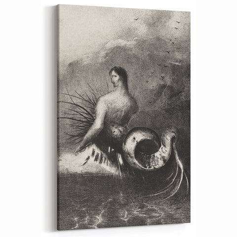 Gothic Wall Art | Serpent Creature Illustration | Dark Decor Style